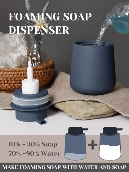 INGOFIN Ceramic Foaming Soap Dispenser - 12 oz Foam Hand Soap Dispenser Bathroom - Image 3