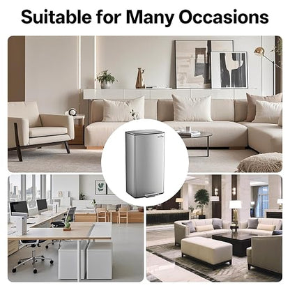 mVm 10.6 Gallon Kitchen Step Trash Can, Soft-Close and Foldable Foot Pedal - Image 6