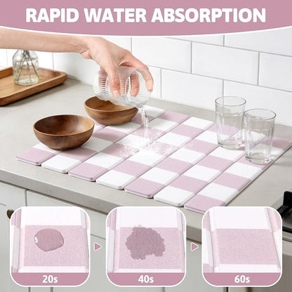 Yamaziot Stone Drying Mat for Kitchen Counter, Quick-Dry Diatomaceous Earth Mat - Image 4