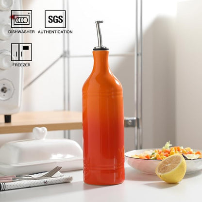Sweejar Large Ceramic Olive Oil Dispenser Bottle, Opaque Oil Cruet Protects to - Image 2