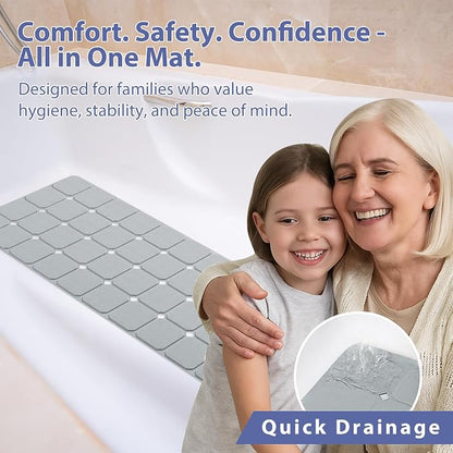 Bathtub Mat Non Slip Silicone Foldable Extra Long Tub Mat Strong Suction Cups & - Image 7