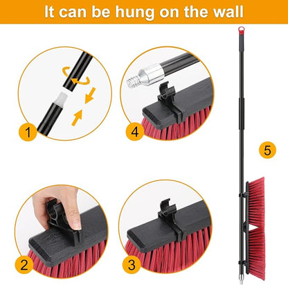 18 inches Push Broom Outdoor Garden Broom - Image 4