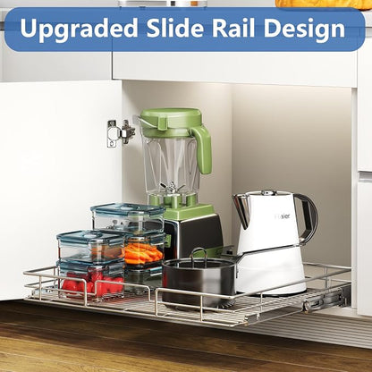 ROOMTEC Pull Out Cabinet Organizer, Cabinet Pull Out Shelves 30" W x 21½" D - Image 5