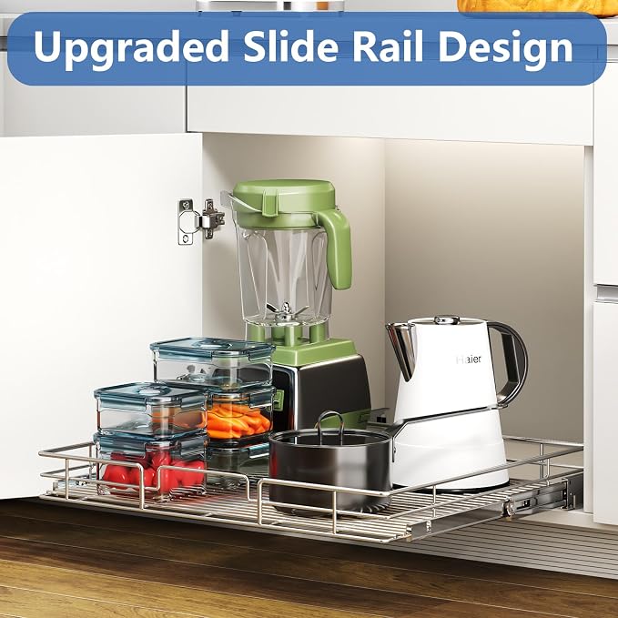 ROOMTEC Pull Out Cabinet Organizer, Cabinet Pull Out Shelves 28½" W x 21½" D - Image 5