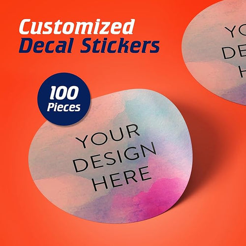 100 Custom Vinyl Stickers - Upload Your own Image, Text, Design, Logo - Personalized Logo Labels for Handmade, Packaging, Bottle, Jars, Candle, Brand Stickers (Rose, 1.5x1.5)