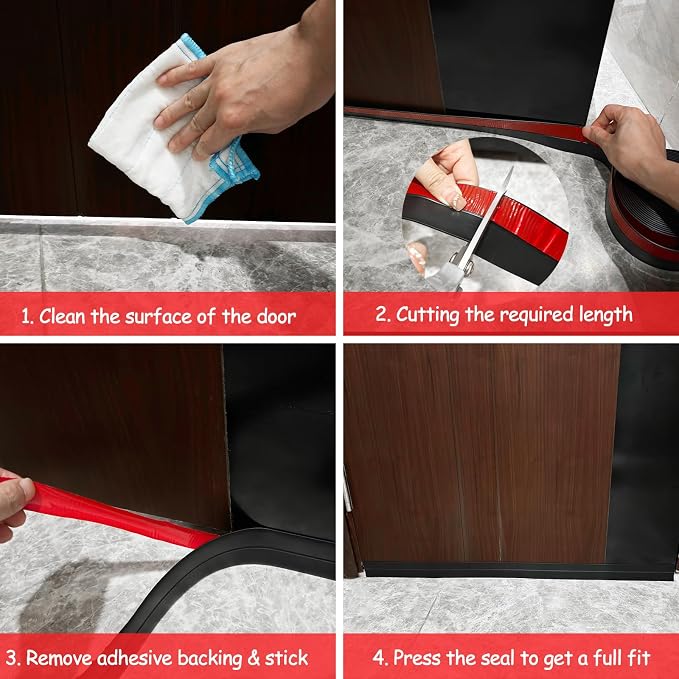 Silicone Weather Stripping, Door Draft Stopper Window Seal Strip - Image 6