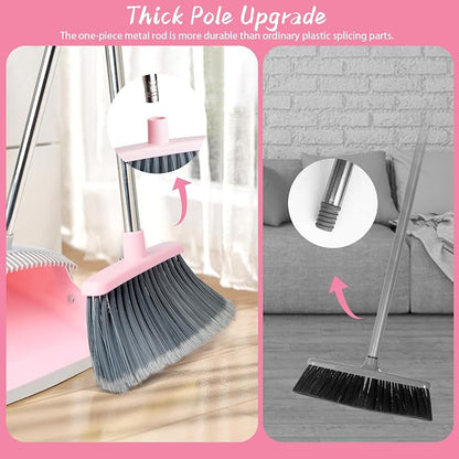 Broom and Dustpan Combo Set, Long Handle and Standing Dust Pan - Image 6