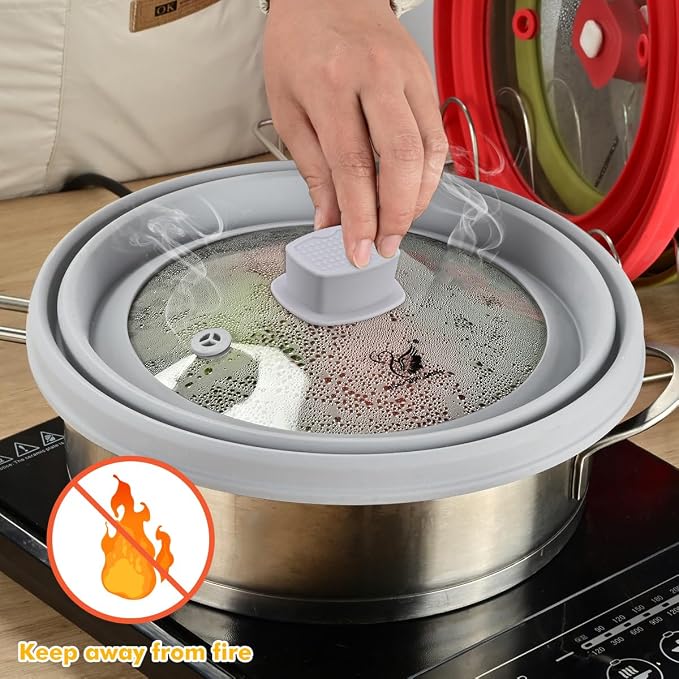 Tall Microwave Splatter Cover Glass Cover Guard Lid 5.8 inch Height - Image 7