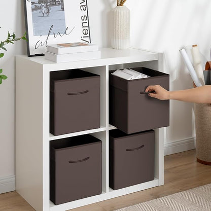 StorageWorks Brown Storage Cubes, 11 Inch Cube Storage Bins - Image 7