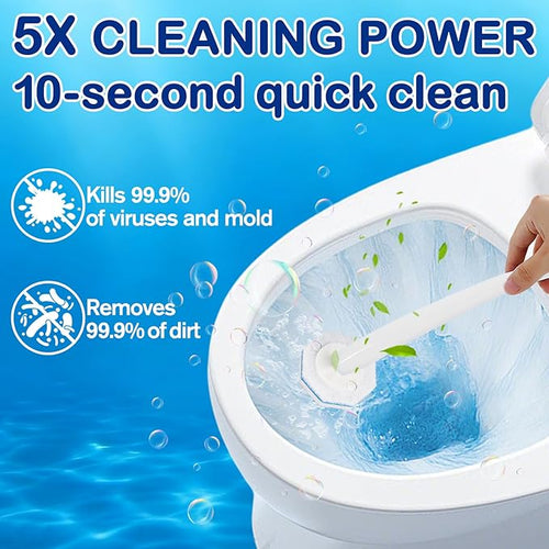 100 Count Toilet Wand Refills - Disposable Toilet Brush Refills with 5X Cleaning Power Toilet Bowl Cleaner, Replacement Heads for Toilet Cleaning, 360° Efficient Cleaning | No Falling Apart