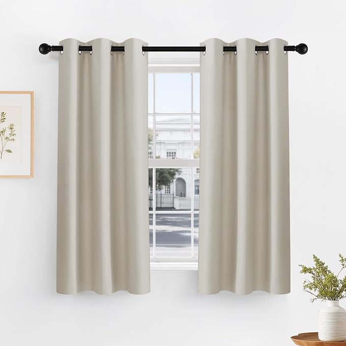 PONY DANCE Cream Window Curtain Panels 40 inch Length by PONYDANCE