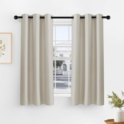 PONY DANCE Cream Window Curtain Panels 40 inch Length by PONYDANCE