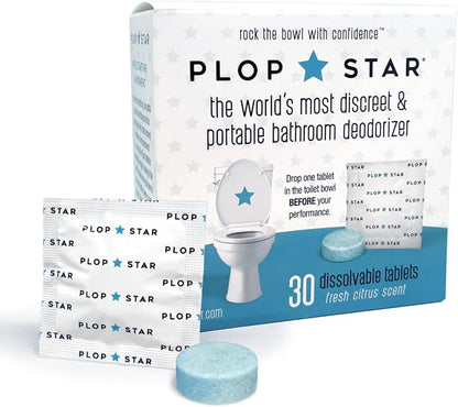Odor Eliminating Toilet Tablets, Bathroom Deodorizer by Plop+Star