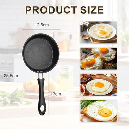 Mini Nonstick Egg & Omelet Pan – 4.7” Single Serve Frying Pan/Skillet, Diamond - Image 2