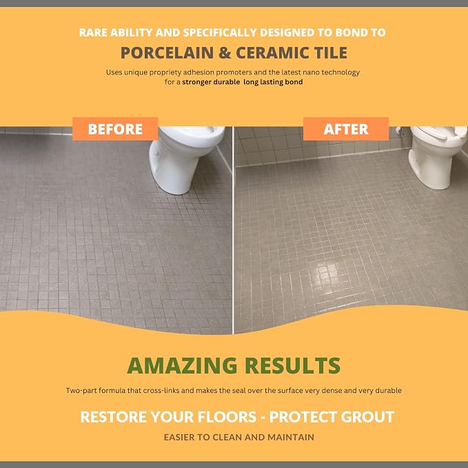 CoverTec GlazeGuard Matte Ceramic & Porcelain Tile, Grout Sealer Flat Finish - Image 5