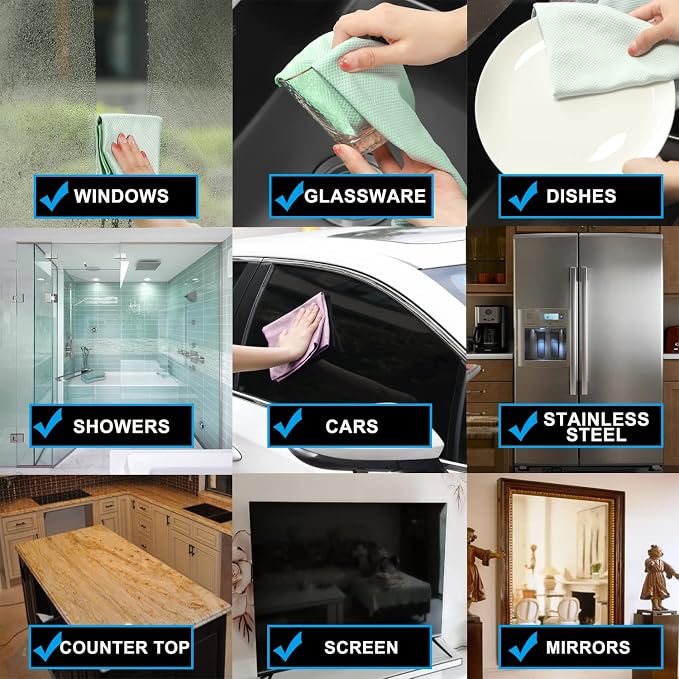 Nanoscale Cleaning Cloth, Easy Clean Fish Scale Microfiber Glass Cleaning - Image 5