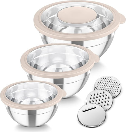 TeamFar Mixing Bowls, For Kitchen Mixing/Baking/Storing/Prepping, Visible & by TeamFar