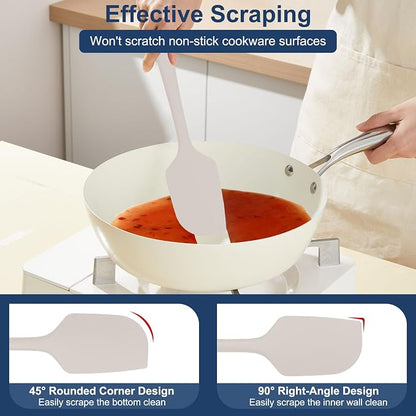 4 Pcs Silicone Spatula Set, 11.4 In, 600°F Heat Resistant Rubber Spatulas - Image 4