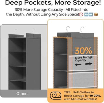 Deep Hanging Closet Organizers and Storage, Closet Hanging Storage Shelves - Image 3