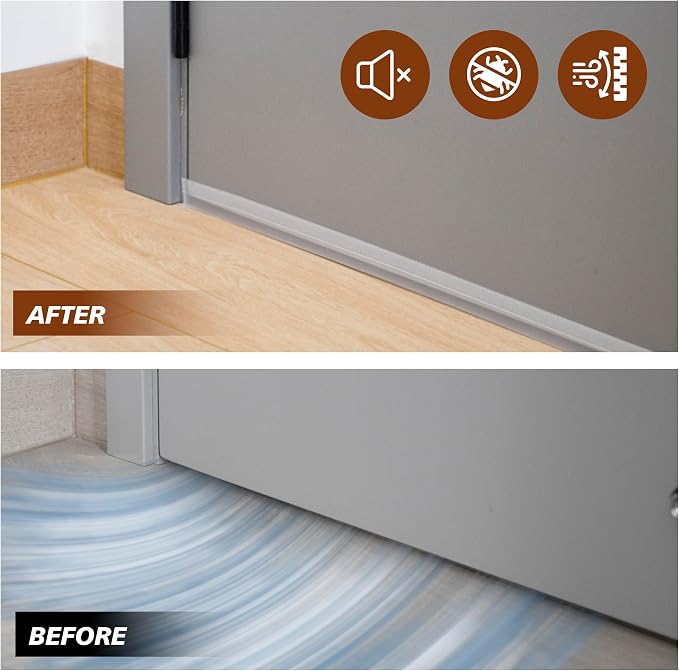 RECAPS 35mm 16.4 Feet Silicone Weather Stripping Door Seal, Transparent Under - Image 5