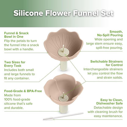 Haakaa Silicone Flower Funnel Set – Dual-Size Silicone Funnels - Image 5