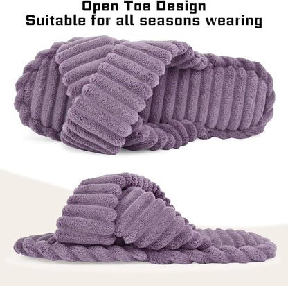 ZOORON Women's Cozy Slippers Crossbands & Durable Foam - Image 3