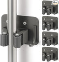 Broom Holder Wall Mount Screw Drilling, Sturdy Heavy Duty Stainless Steel Mop Gripper Rack Perforated, Perfect for Laundry Room Organizer, Fit with Laundry Kitchen Garage Garden Storage System