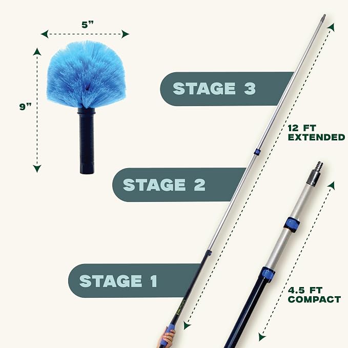 EVERSPROUT 1.5-to-3 Foot Cobweb Duster and Extension-Pole Combo | Hand Packaged - Image 6
