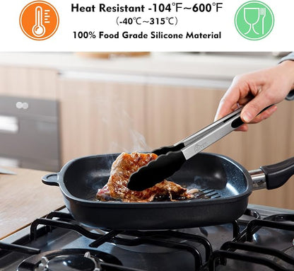 HOTEC Premium Stainless Steel Locking Kitchen Tongs - Image 2