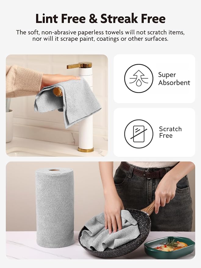 Fantasticlean Microfiber Cleaning Cloth Roll -150 Pack, Tear Away Microfiber - Image 6