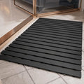 Shower-Mat Non Slip, PADOOR Heavy Duty Bathtub-Mat Curlable Quick Drain Sturdy Bath Tub Mat Without Suction Cups for Indoor Outdoor Use 17x36 Inch Black
