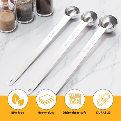 2PCS 1Tsp Extra Long Handle Measuring Spoon, Single Stainless Steel Individual - Image 4