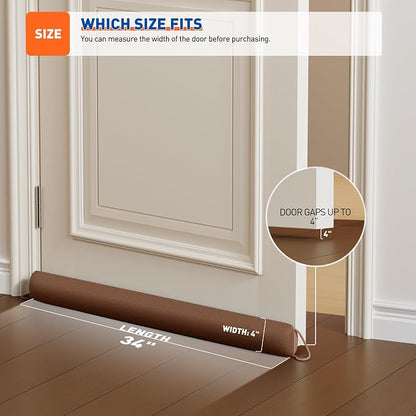 MAGZO Door Draft Stopper, 34 Inch Under Door Draft Blocker Noise Stopper - Image 3