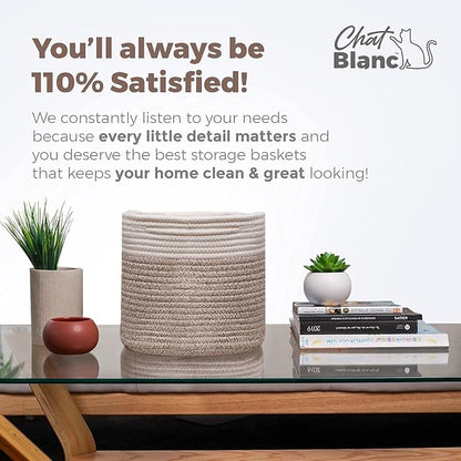 CHAT BLANC Cotton Rope Baskets for Organizing | 15”x10”x9” Storage Baskets for - Image 6