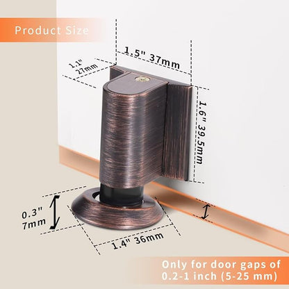 Bak Bo Magnetic Door Stoppers 4 Pack Bottom of Door Holder Keep Door Open No - Image 2