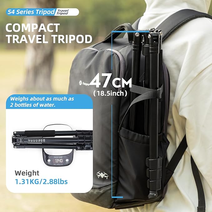 Fotopro 78" Camera Tripod, Aluminum Compact Travel Tripod and Monopod with 360° Ball Head Quick Release Plate, Professional Camera Tripod for DSLR, Load up 17.63lbs