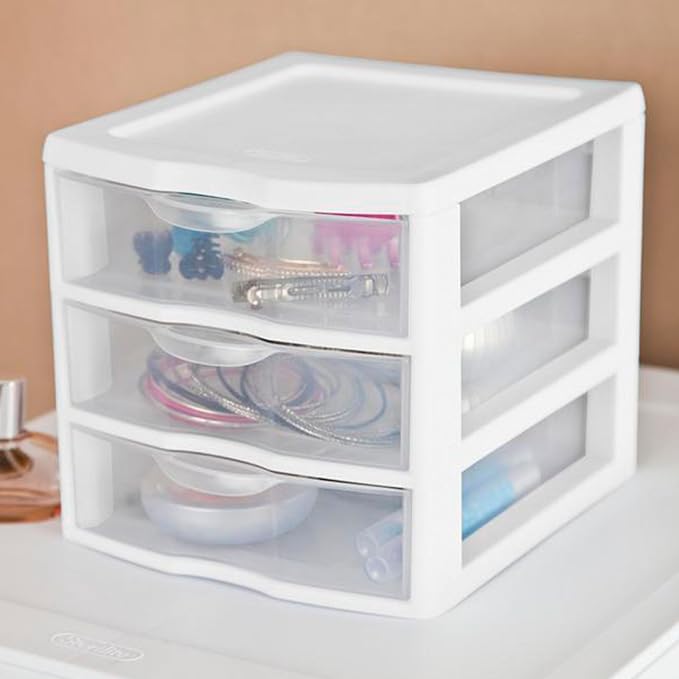 Sterilite 18-Pack Clearview 3-Drawer Cart, Small Plastic Storage Organizer - Image 7