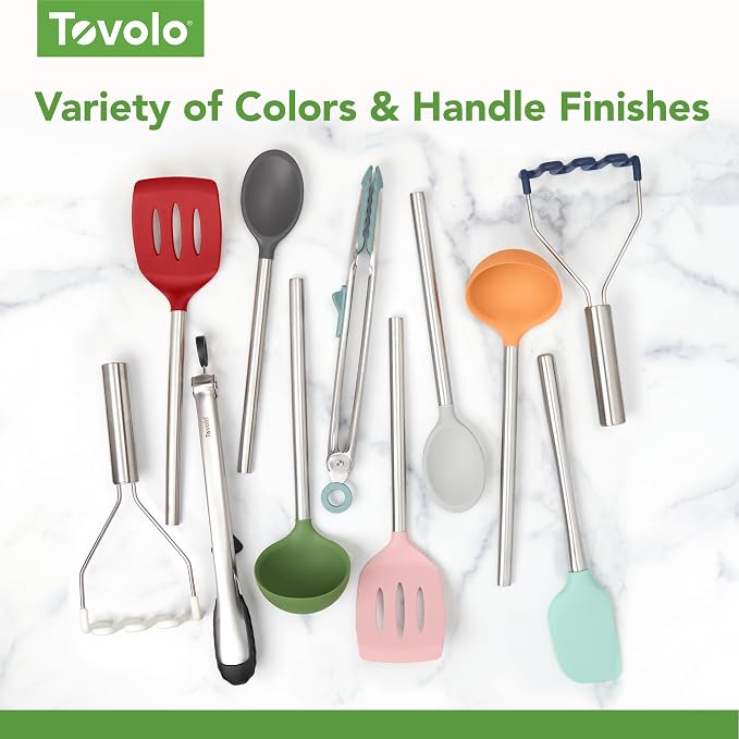 Tovolo Silicone Ladle with Stainless Steel Handle Pink Sorbet Soup Ladle Large - Image 6