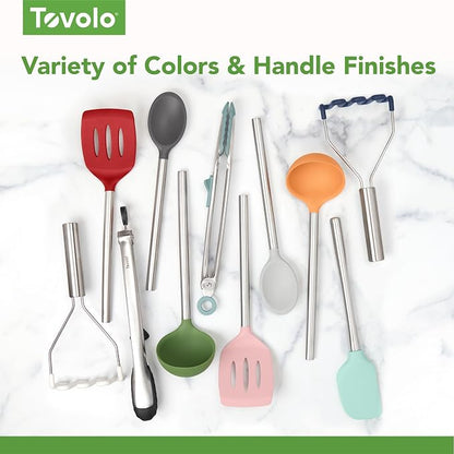 Tovolo Silicone Ladle with Stainless Steel Handle Pink Sorbet Soup Ladle Large - Image 6