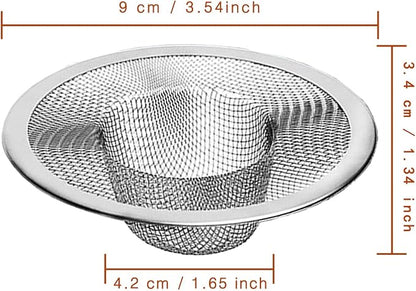 2pcs Heavy Duty Stainless Steel Slop Basket Filter Trap, 3.54" Top / 1.65" Mesh - Image 2
