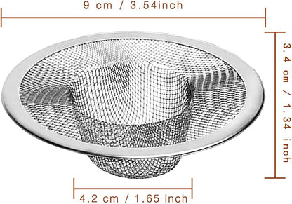 4pcs Heavy Duty Stainless Steel Slop Basket Filter Trap, 3.54" Top / 1.65" Mesh - Image 2