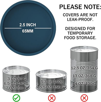 OHMO 3 Pack Small Cat Food Can Lids, Silicone Pet Food Can Lids Covers - Image 2