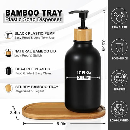 KASUNTING Hand and Dish Soap Dispenser Set, Plastic Kitchen Soap Dispenser Set - Image 3