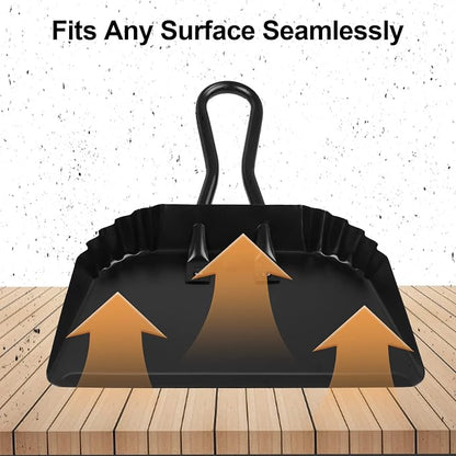 Heavy Duty Black Metal Dust Pan -Handheld Dustpan - Image 4