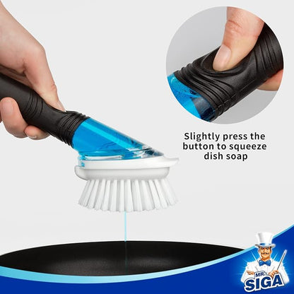 MR.SIGA Soap Dispensing Dish Brush Storage Set, Kitchen Brush - Image 3