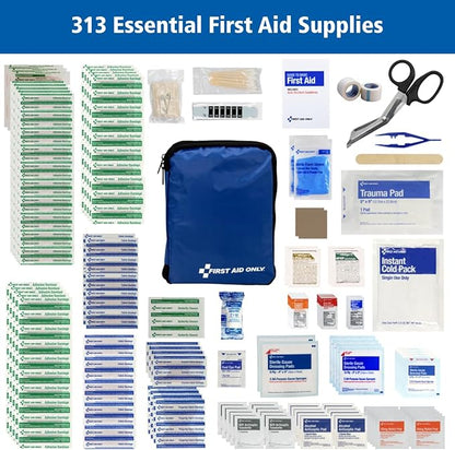First Aid Only 313 Piece Home & Go Emergency First Aid Kit (91081)