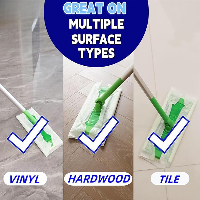SUZZYVINE Dry Sweeping Cloths Dry Pads Refills 80 Count Dry Mop Refills - Image 3