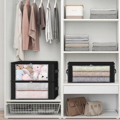 HomeHacks Storage 3-Pack Clothes Organizer Storage Bags Foldable Storage Box - Image 5