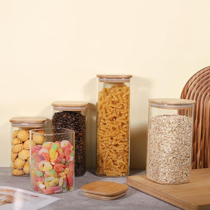 Glass Food Storage Jars 76 oz Set of 3, Glass Storage Containers Clear Glass - Image 6