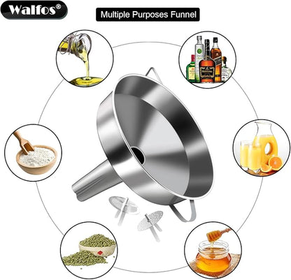 Walfos Extra Large Stainless Steel Funnel - Image 6